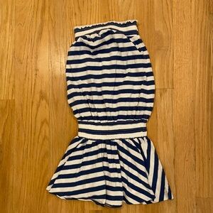 Vintage Abercrombie kids strapless blue/white striped dress